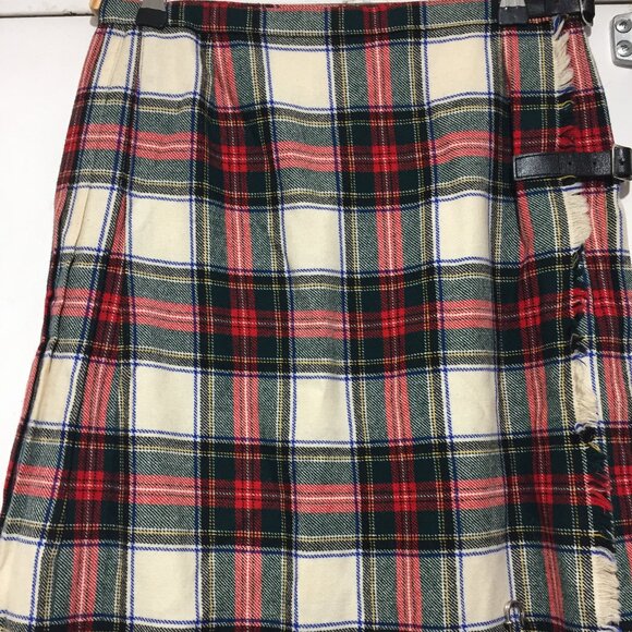 VINTAGE MOSBROOK WOOL PLAID PLEATED KILT SKIRTS SIZE 14 - Picture 7 of 8